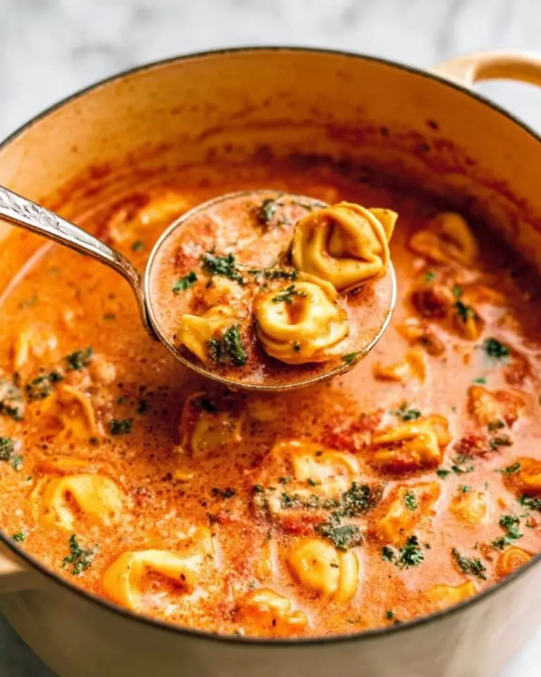 Creamy Vegetarian Tortellini Soup with Kale Recipe