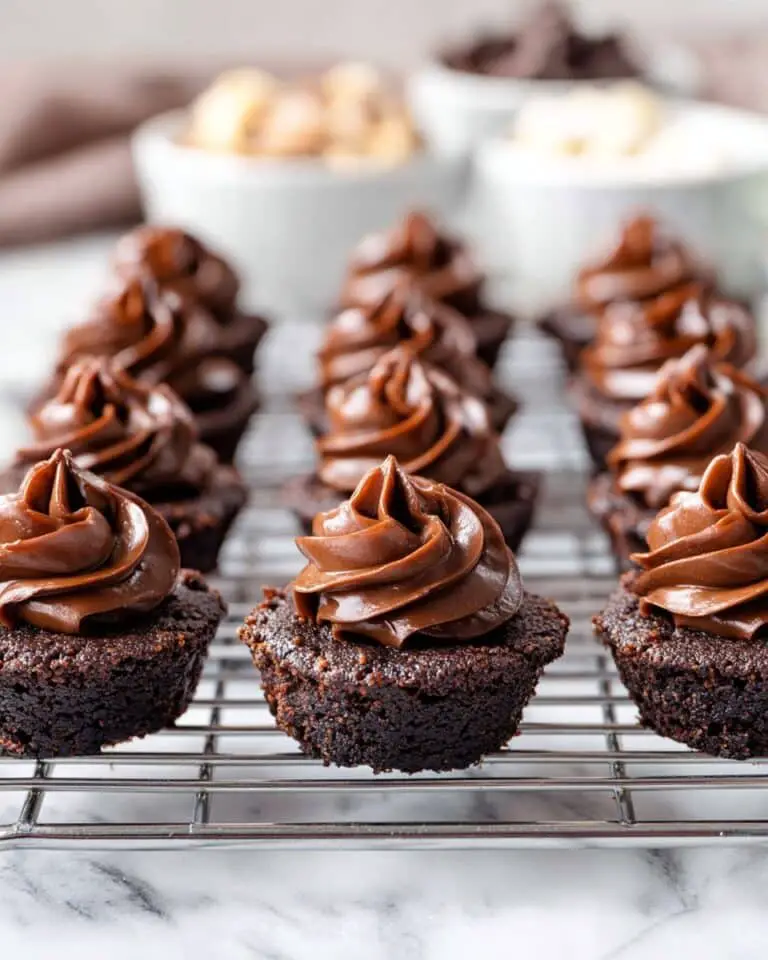 Brownie Bites with Whipped Caramel Ganache Recipe
