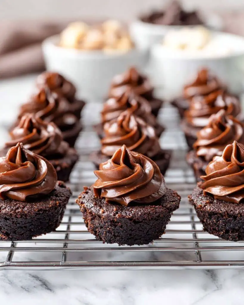 Brownie Bites with Whipped Caramel Ganache Recipe