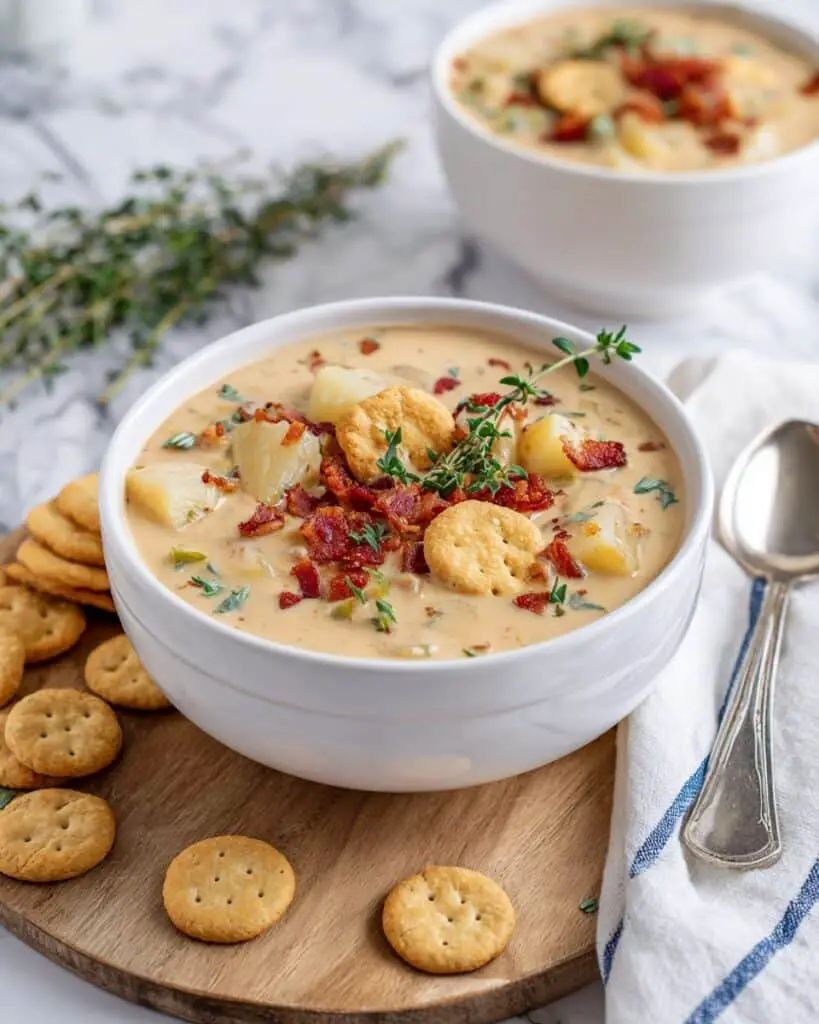 Creamy Clam Chowder with Bacon and Potatoes Recipe