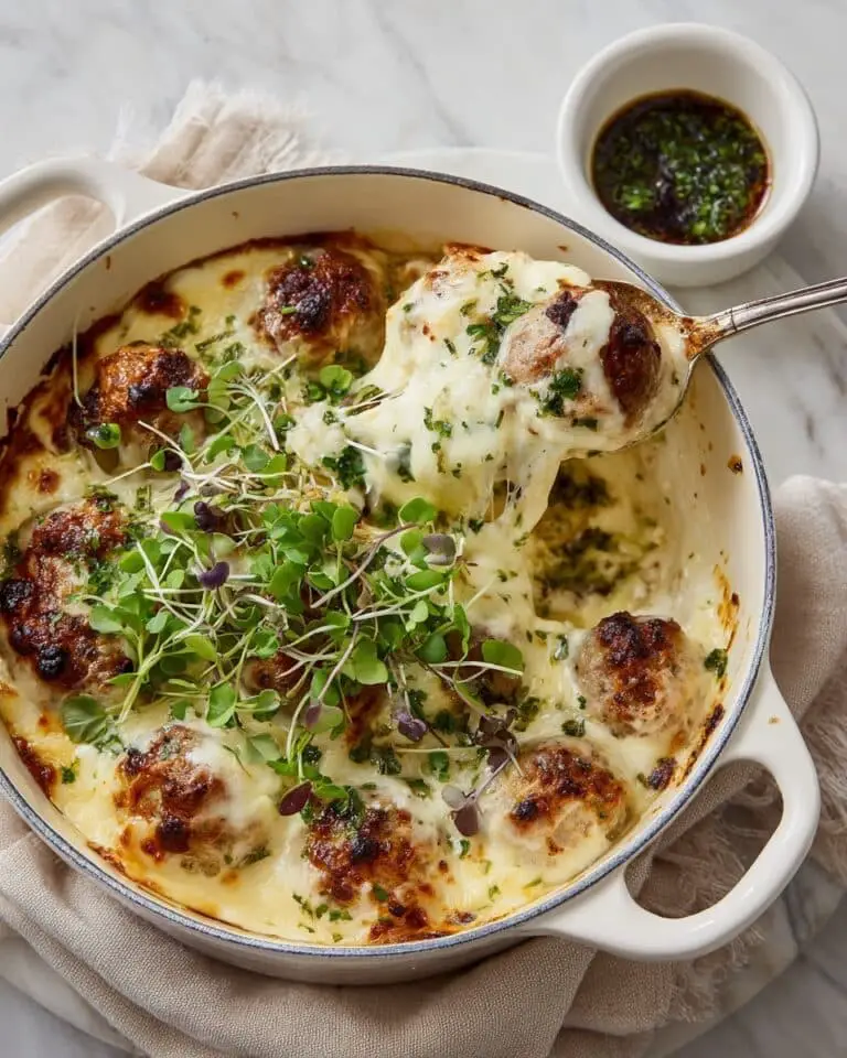 Baked Lemon Rosemary Chicken Meatballs with Creamy Orzo Recipe