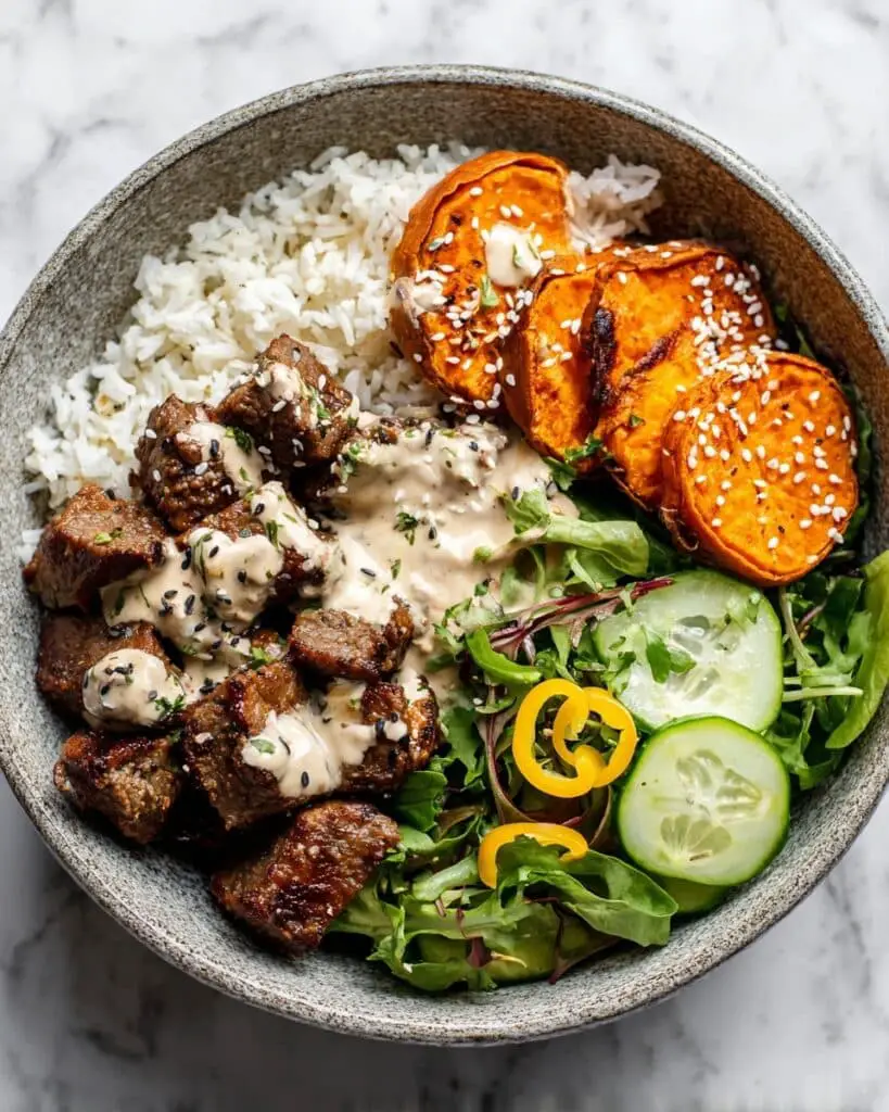 Sheet Pan Chicken Tzatziki with Roasted Sweet Potatoes Recipe