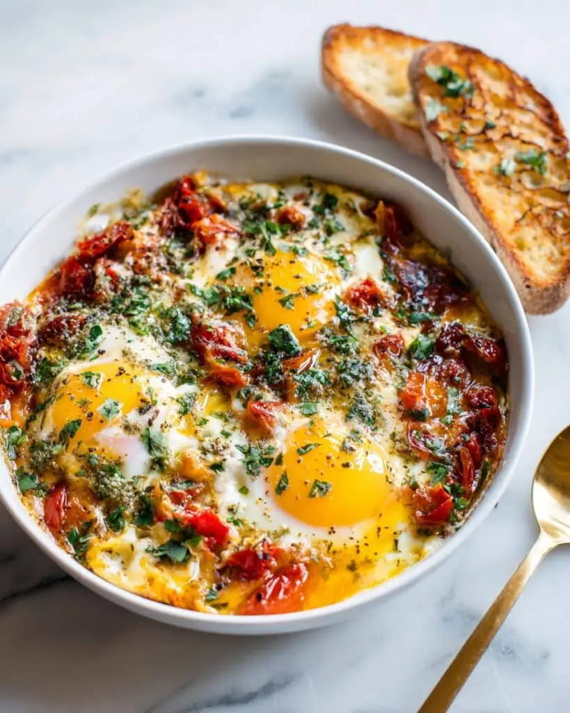 Mediterranean Baked Feta Eggs Recipe