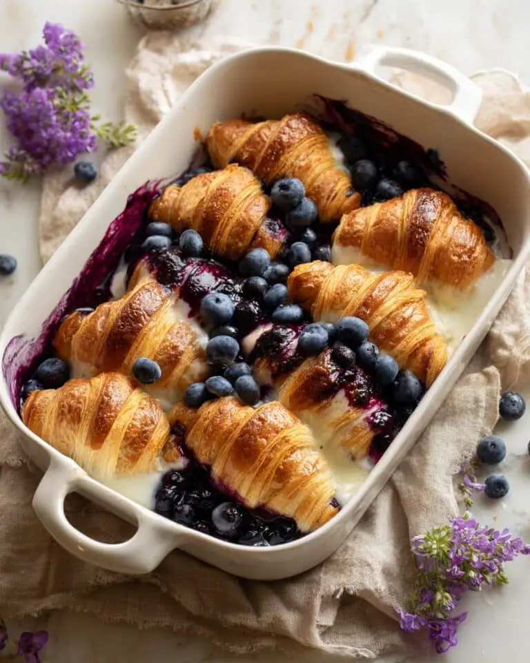 Berry and Cream Cheese Croissant French Toast Bake Recipe