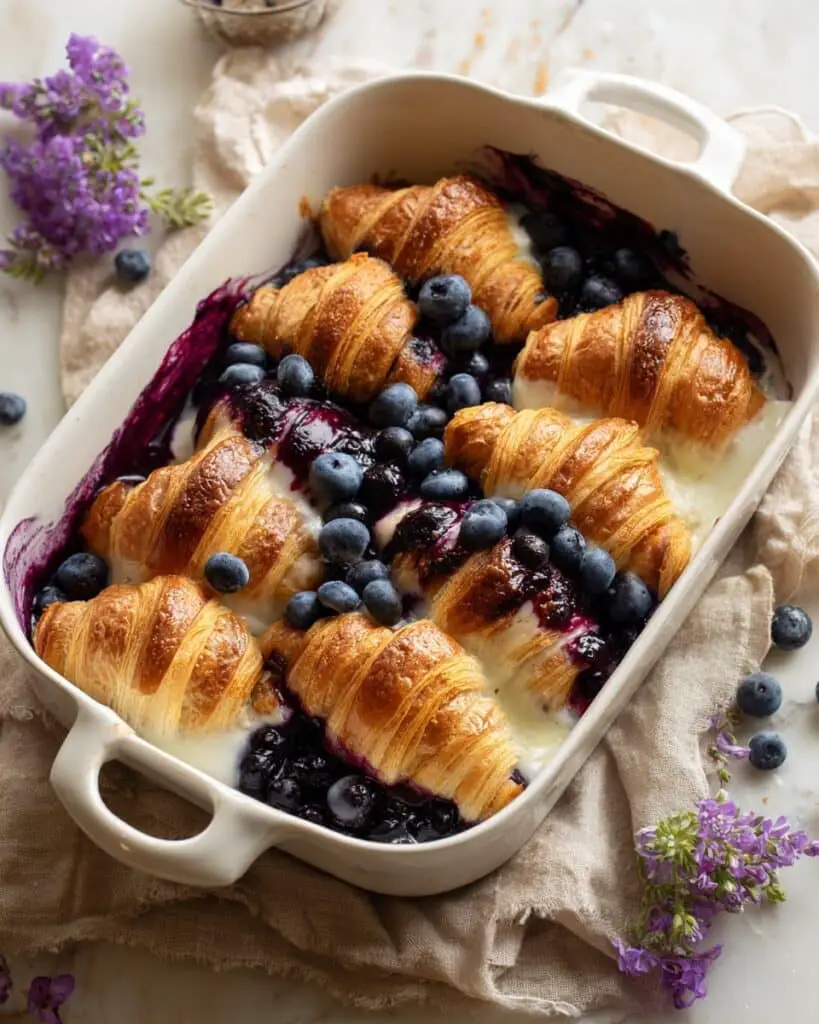 Berry and Cream Cheese Croissant French Toast Bake Recipe