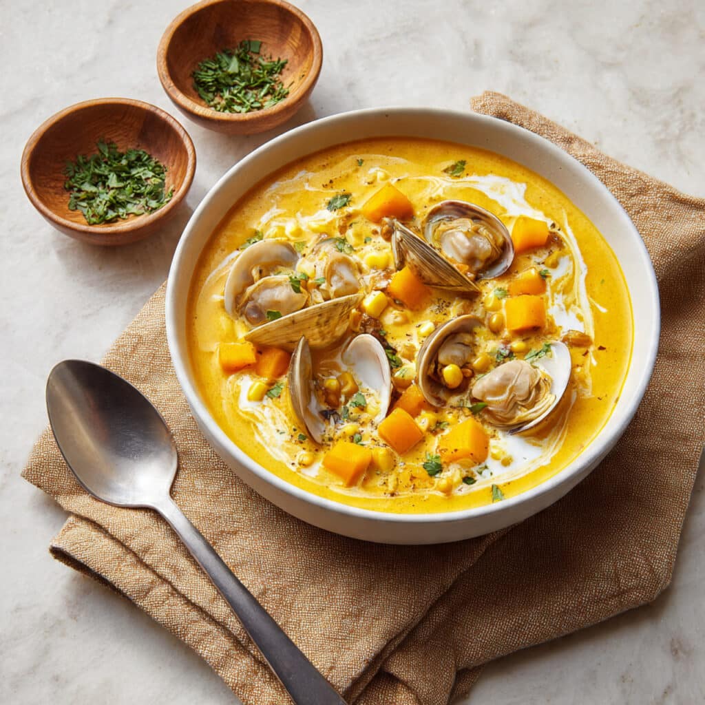 Sweet Potato and Corn Clam Chowder Recipe