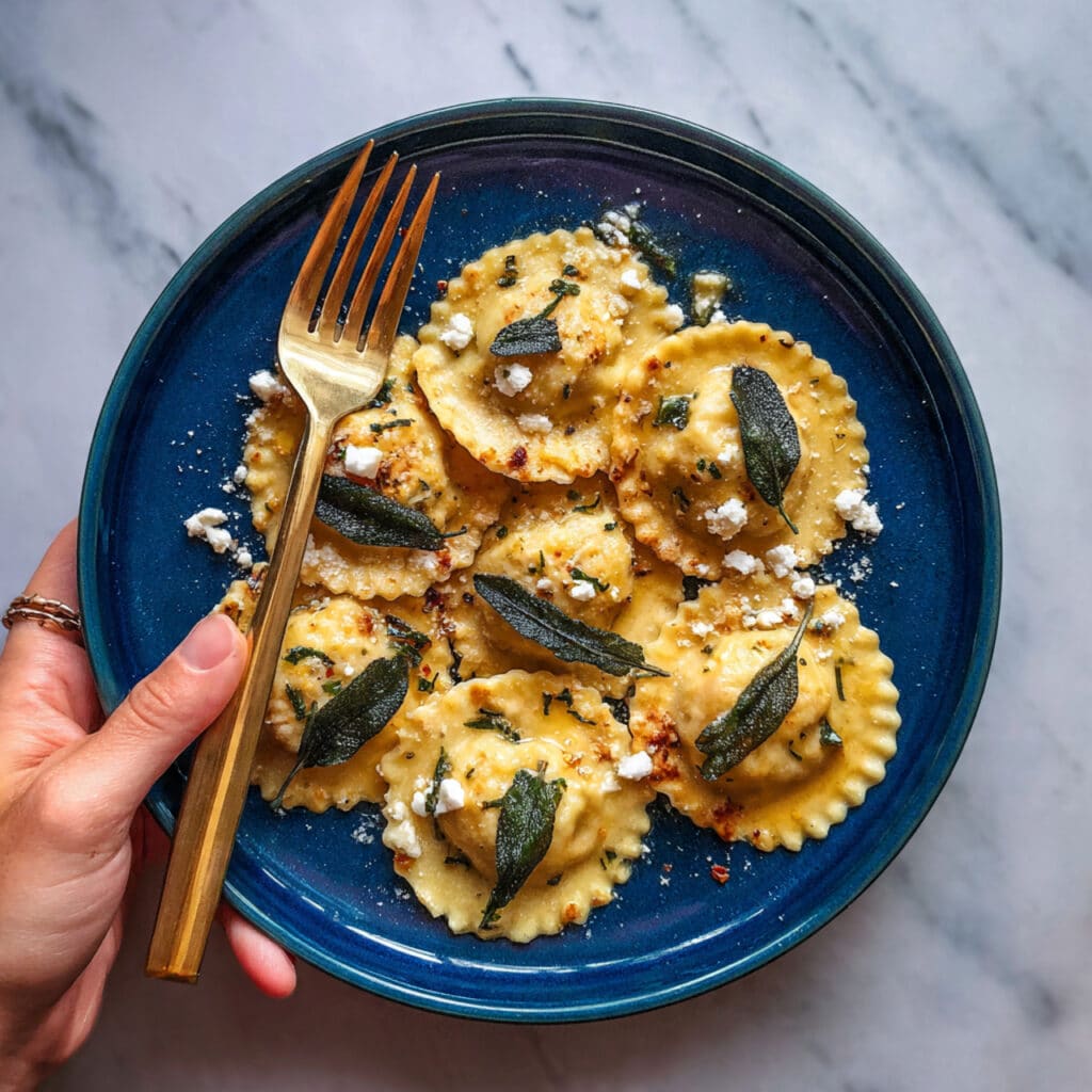 Creamy Pumpkin Tortellini with Sage Butter Sauce Recipe