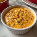 Roasted Red Pepper Soup with Grilled Chicken and Corn Recipe