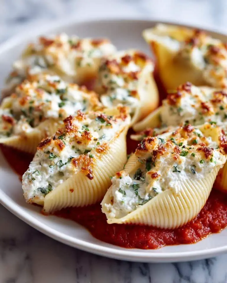Cheesy Baked Stuffed Shells with Marinara Recipe
