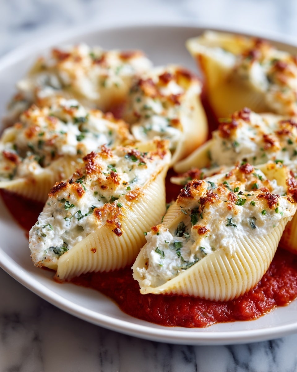 Cheesy Baked Stuffed Shells with Marinara - Comforting & Delicious