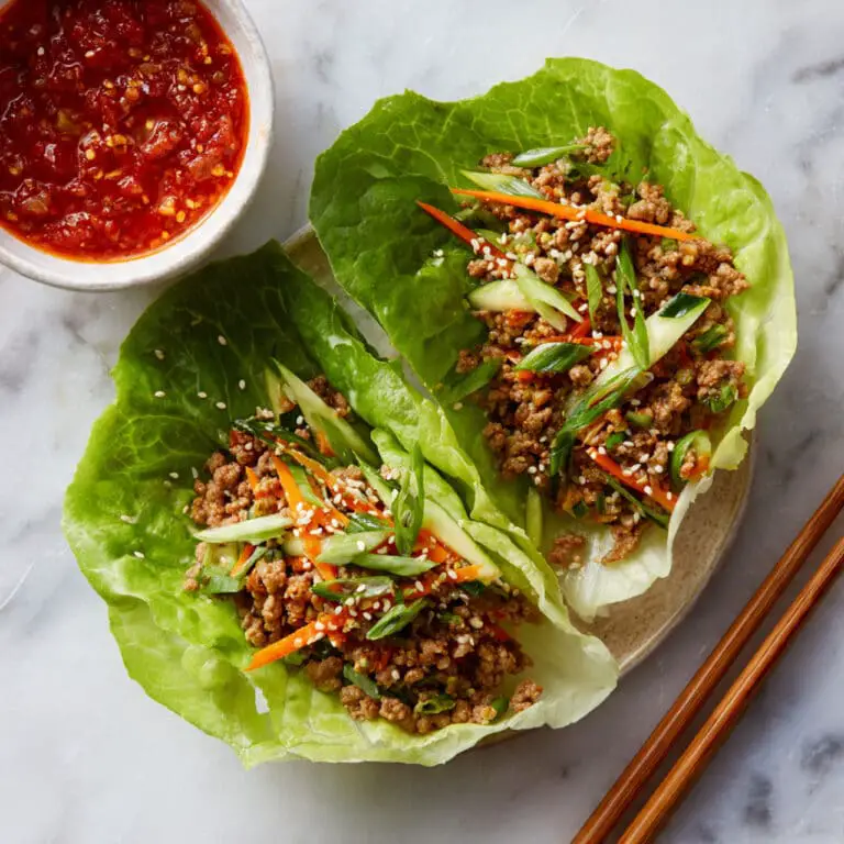 Korean Gochujang Ground Beef Lettuce Wraps Recipe