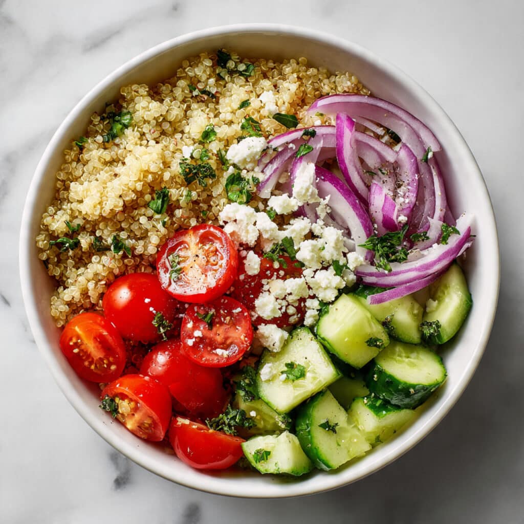 Greek Tomato Cucumber Quinoa Salad Recipe
