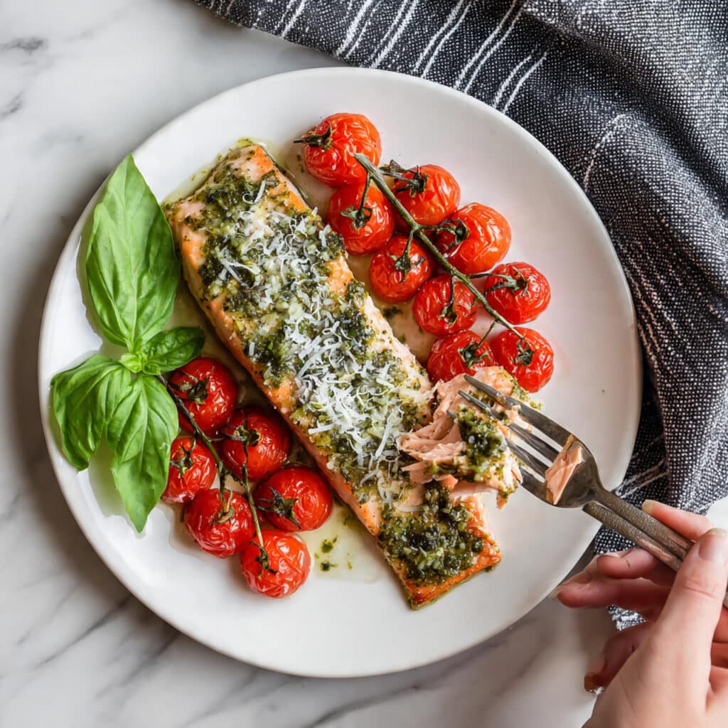 Baked Pesto Salmon Recipe