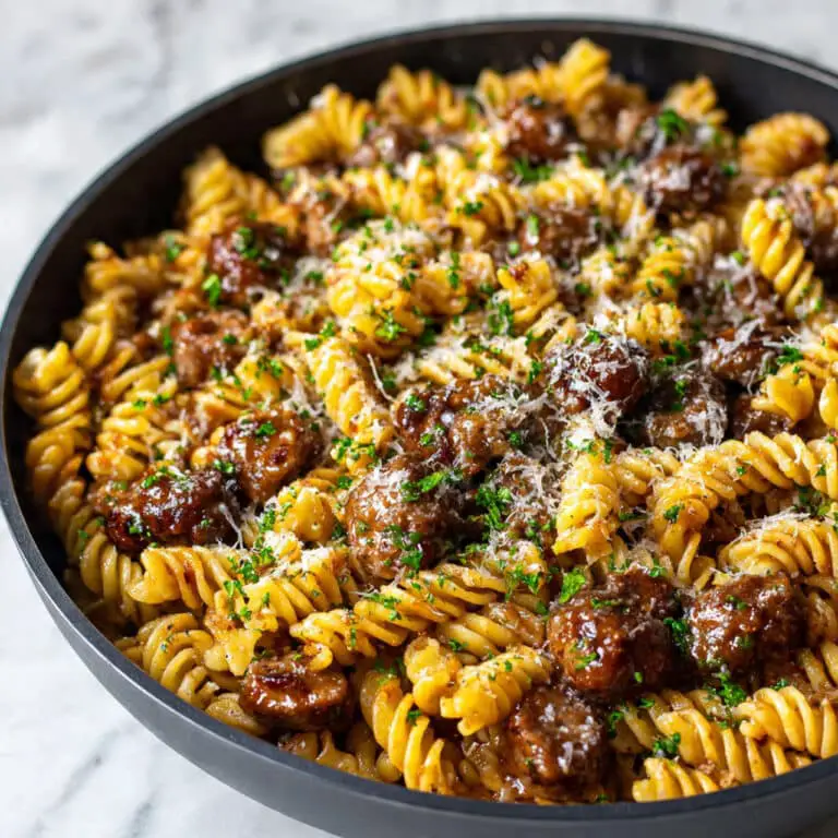 Sticky Honey Garlic Sausage Pasta Recipe