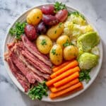 New England Boiled Dinner with Corned Beef, Cabbage, Potatoes, and Vegetables Recipe