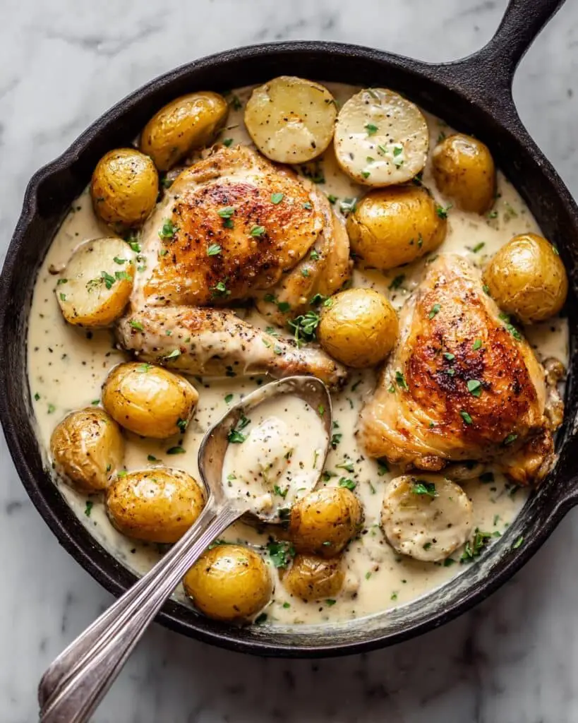 Dutch Oven Creamy Ranch Chicken & Potatoes Recipe