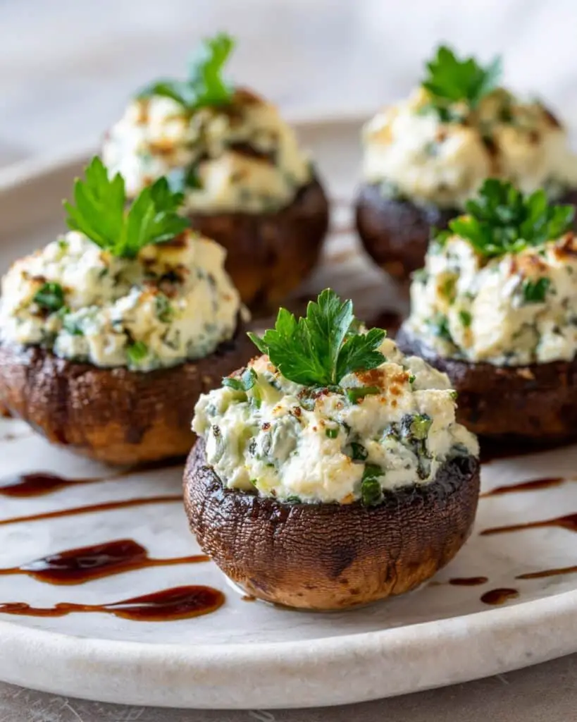 Garlic Parmesan Baked Stuffed Mushrooms Recipe