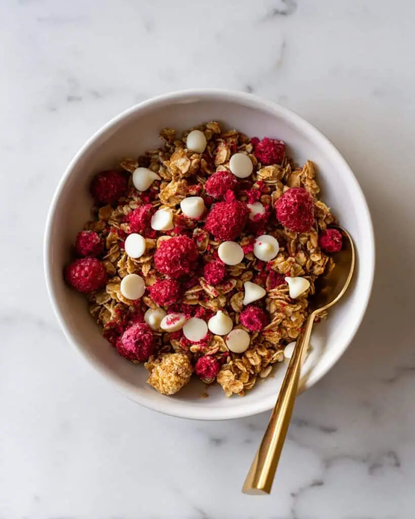 White Chocolate Raspberry Crunch Granola Recipe
