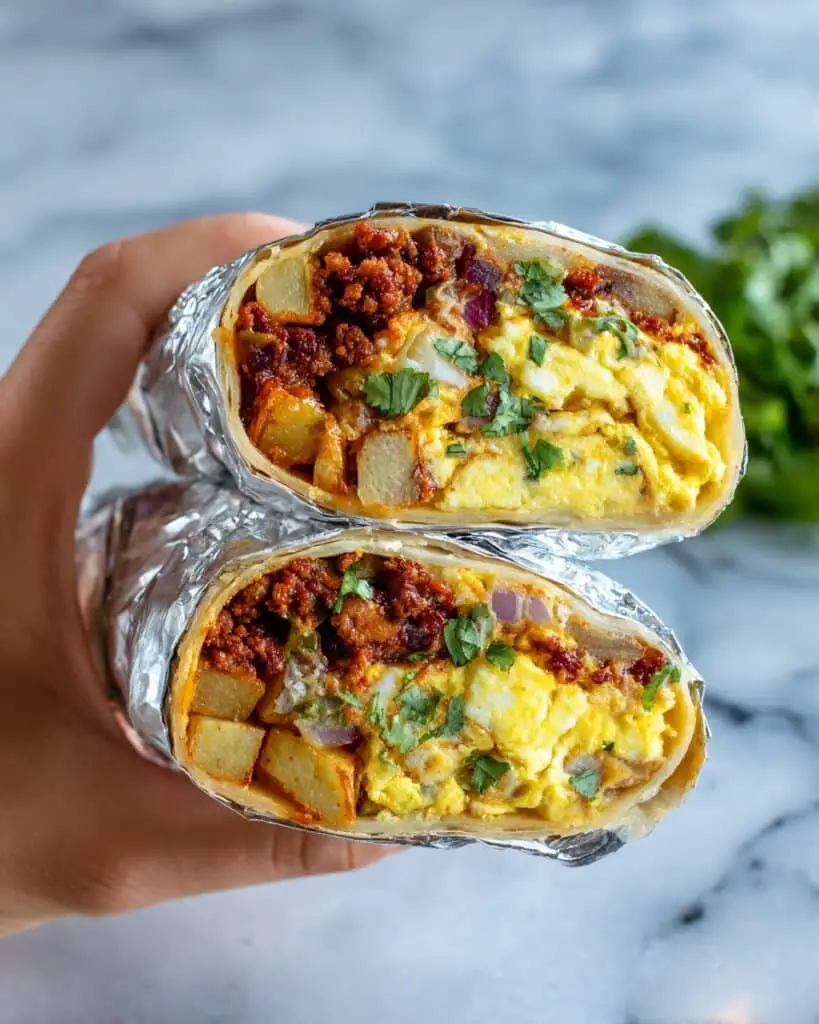 Chorizo Breakfast Burritos Recipe