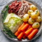 New England Boiled Dinner with Corned Beef, Cabbage, and Vegetables Recipe