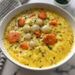 Creamy Vegetable Soup with Cheddar and Balsamic Vinegar Recipe