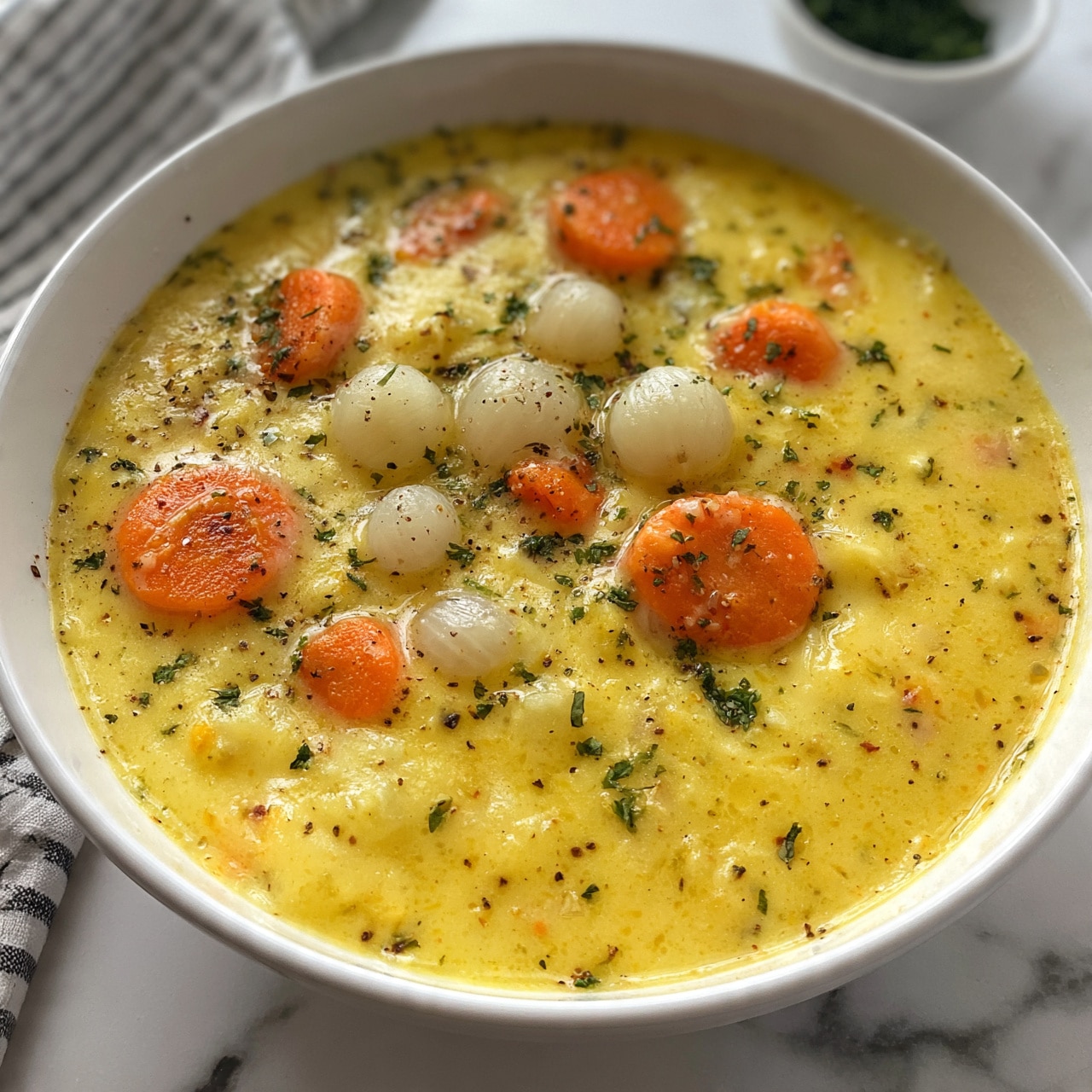 Creamy Vegetable Soup with Cheddar and Balsamic Vinegar Recipe