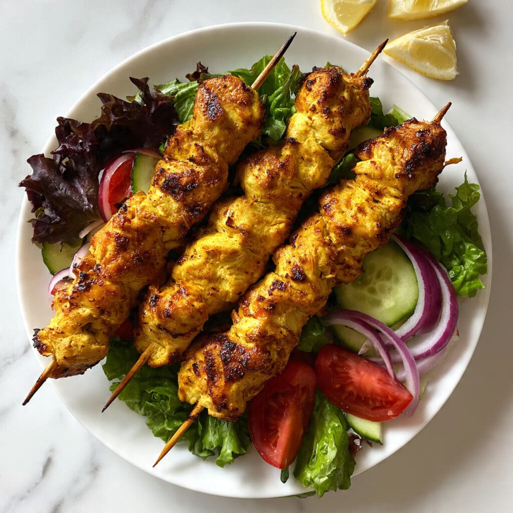 Grilled Chicken Skewers with Whole30 Herby Ranch Salad Recipe