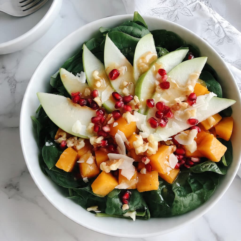 Roast Pumpkin Pear Salad with Maple Balsamic Vinaigrette Recipe