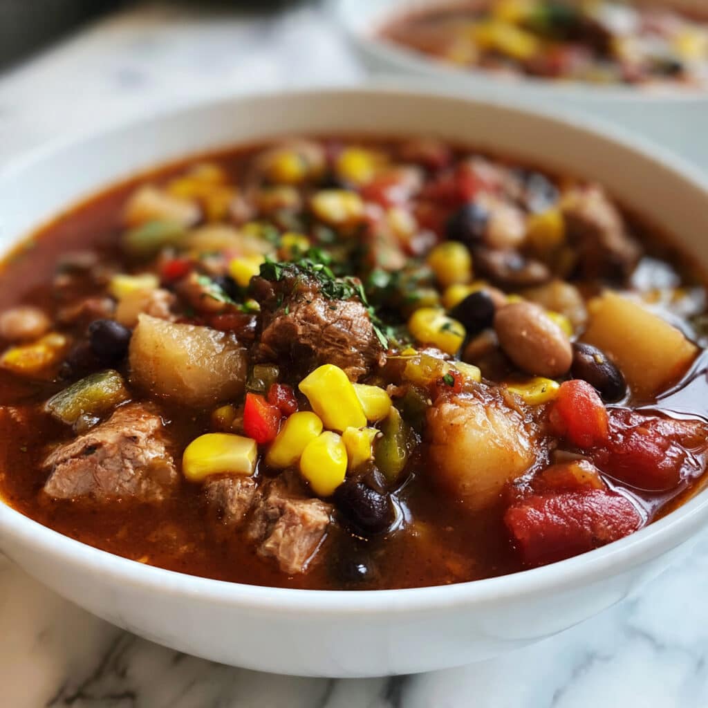 Cowboy Soup: A Hearty Tex-Mex-Inspired Ground Beef and Bean Soup Recipe