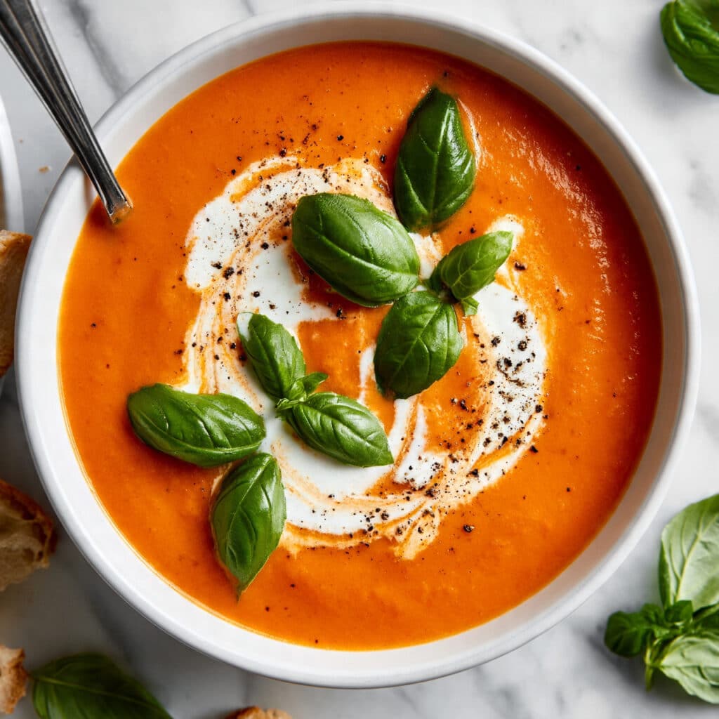 Creamy Tomato Basil Soup Recipe