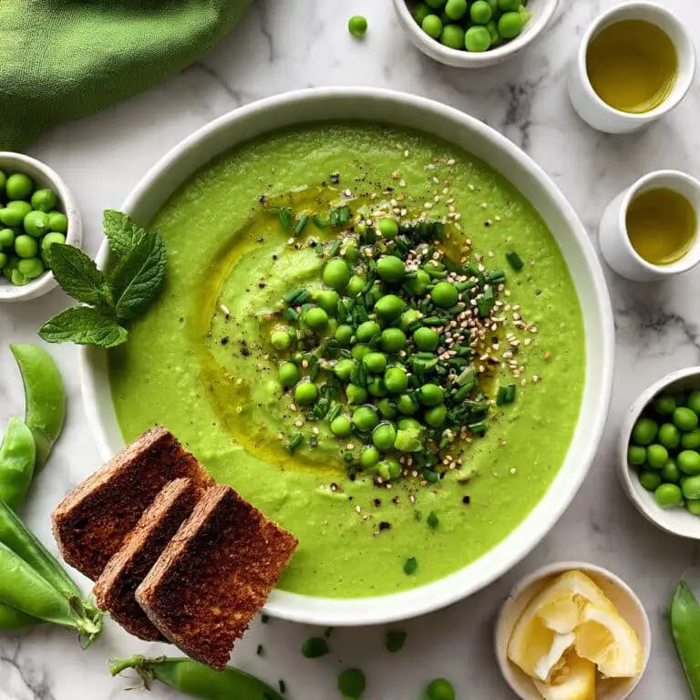 Bright and Creamy Fresh Pea Soup with Fresh Herbs Recipe