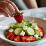 Cucumber Strawberry Salad with Burrata and Balsamic Recipe