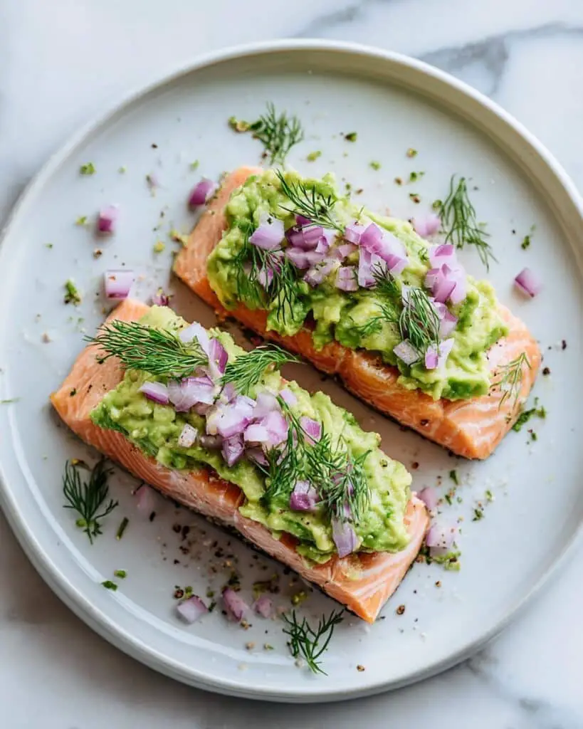 Baked Salmon with Avocado Mash Recipe