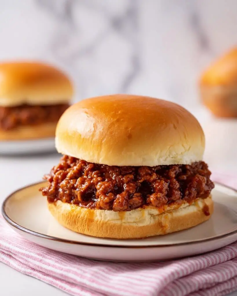 Homemade Sloppy Joes with Ground Beef and Tomato Sauce Recipe