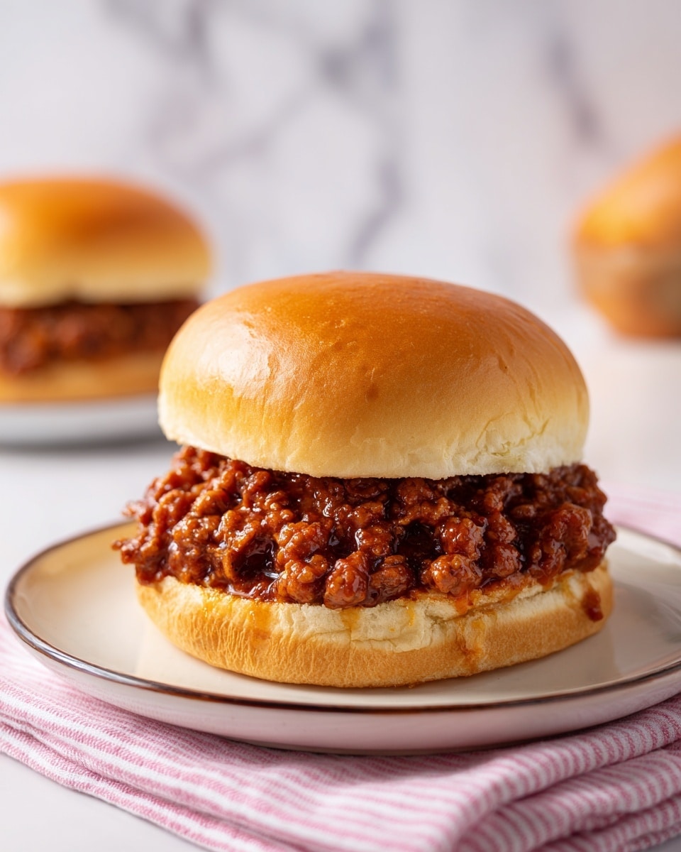 Homemade Sloppy Joes with Ground Beef and Tomato Sauce Recipe