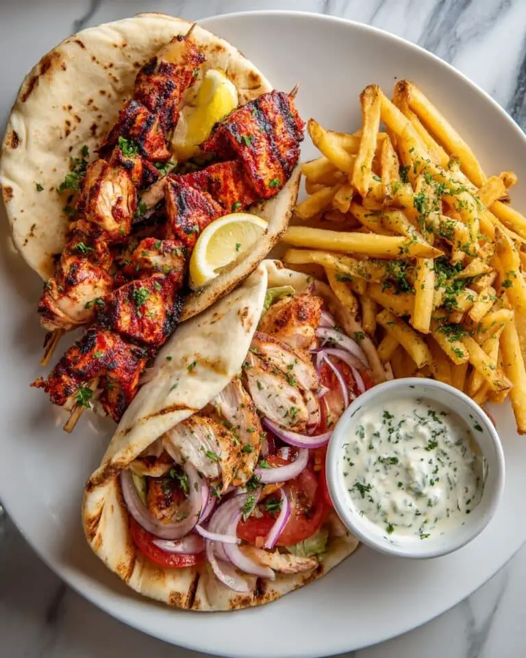 Gyro Kebabs with Pita, Vegetables, and Tzatziki Sauce Recipe