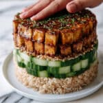 Zesty Lime Rice Stack with Avocado and Crispy Tofu Recipe