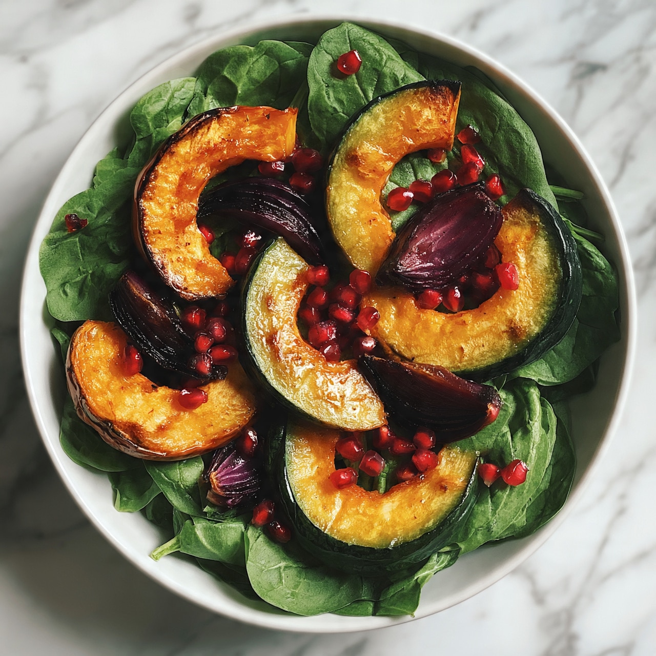 Spinach Salad Stuffed Acorn Squash Recipe
