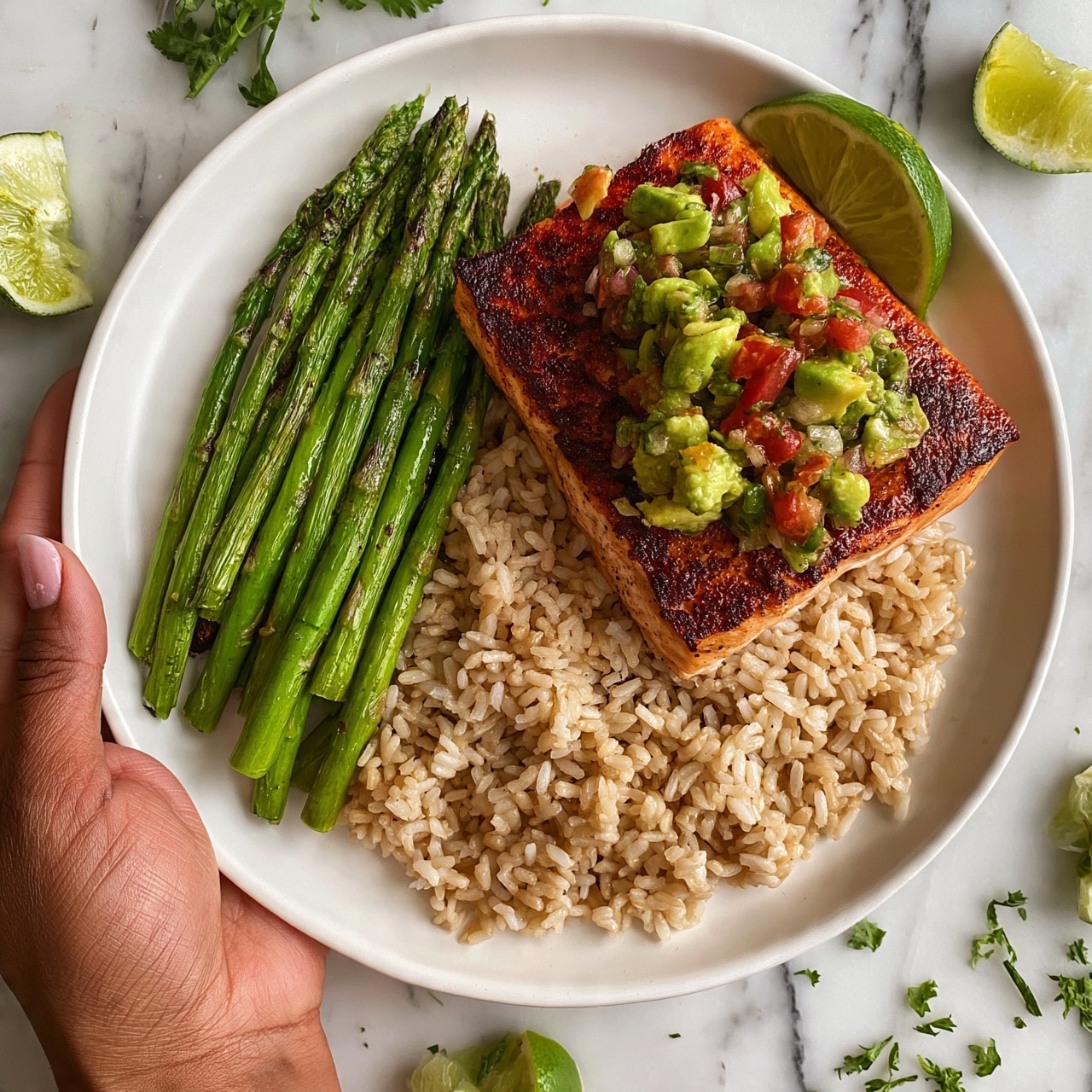 Cilantro Lime Salmon with Avocado Salsa Recipe