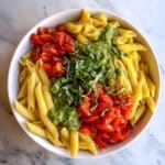 Pesto Pasta with Cherry Tomatoes and Mozzarella Recipe