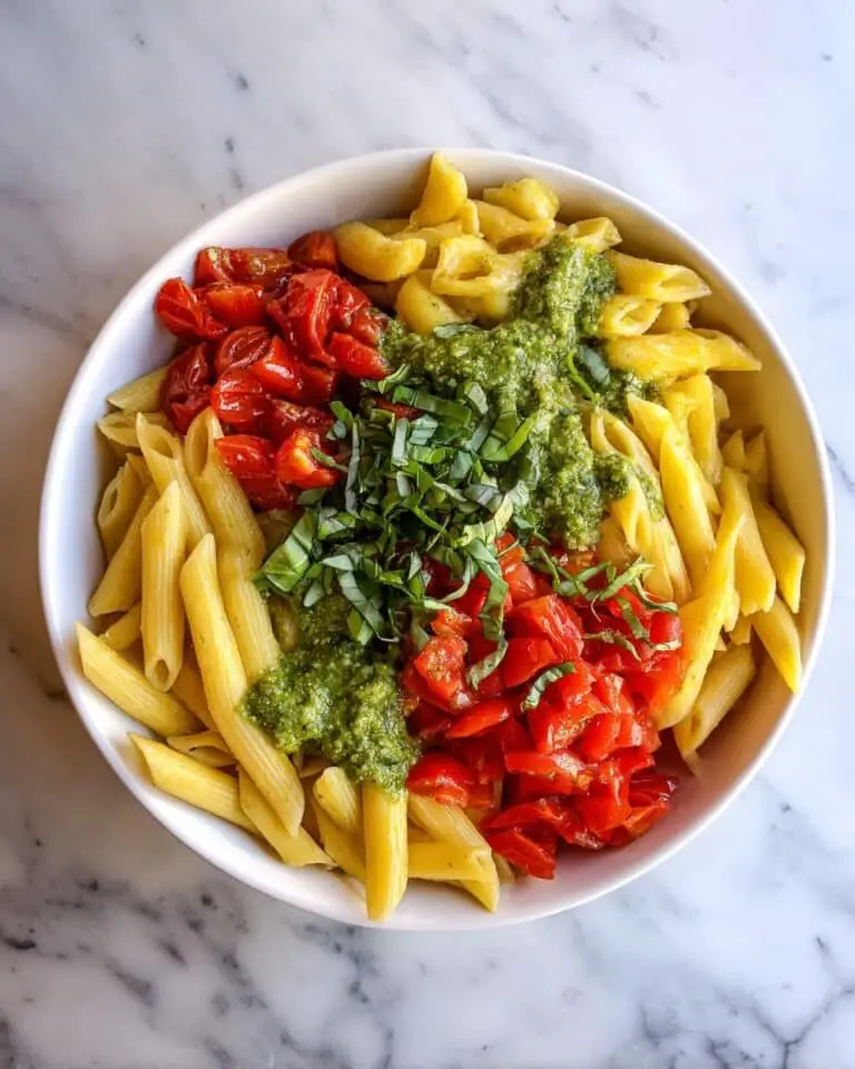Pesto Pasta with Cherry Tomatoes and Mozzarella Recipe