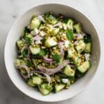 Smashed Cucumber and Feta Salad with Grilled Chicken Recipe