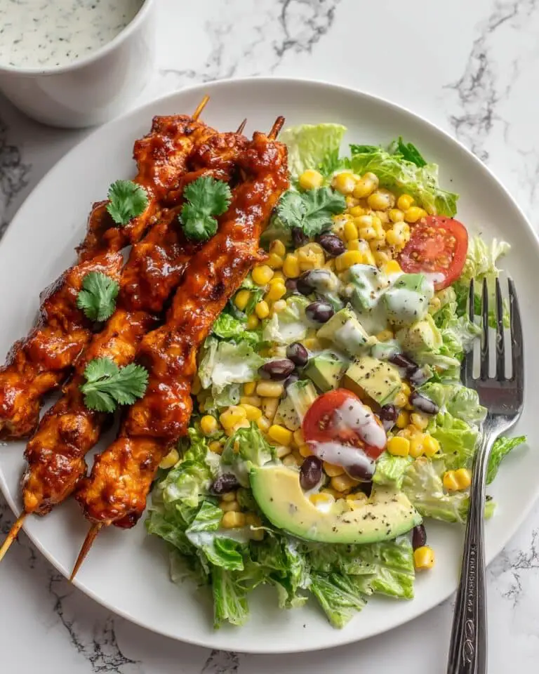 BBQ Chicken Skewer Salad Recipe