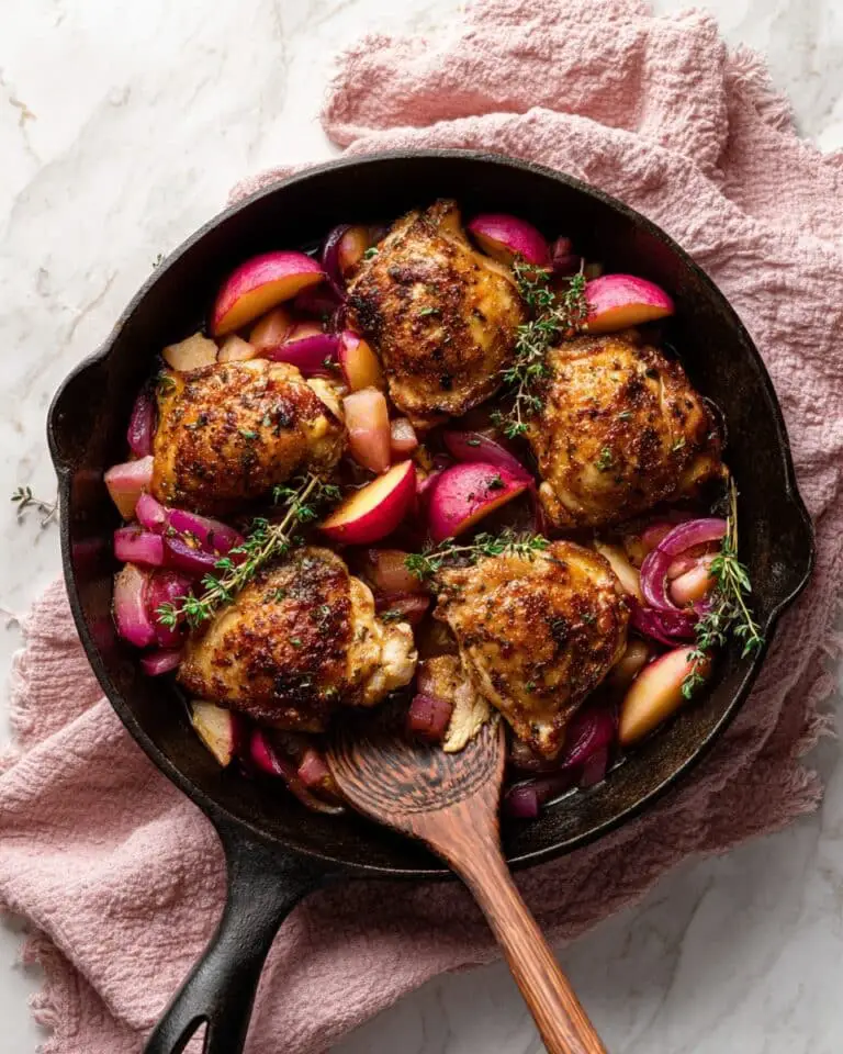 Skillet Roast Chicken with Peaches Recipe