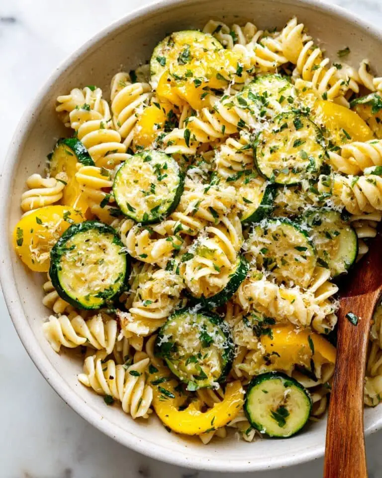Garlic Parmesan Summer Squash Pasta Recipe