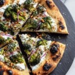 Broccoli White Pizza with Garlic Ricotta and Cheese Recipe