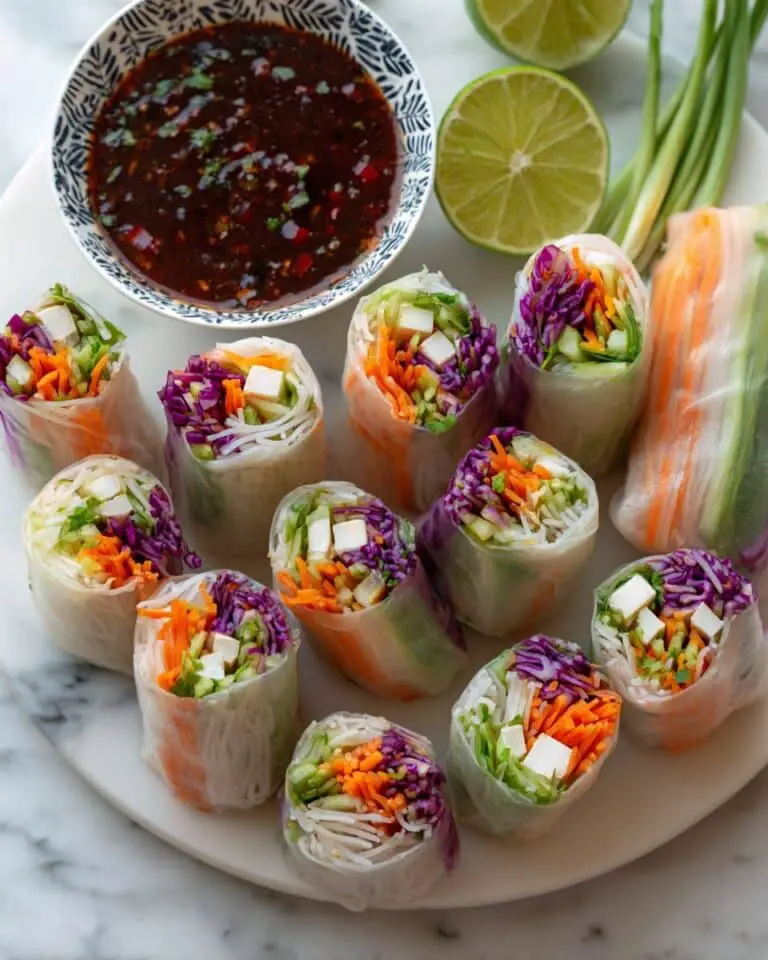 Spicy Noodle Spring Rolls with Peanut Dipping Sauce Recipe