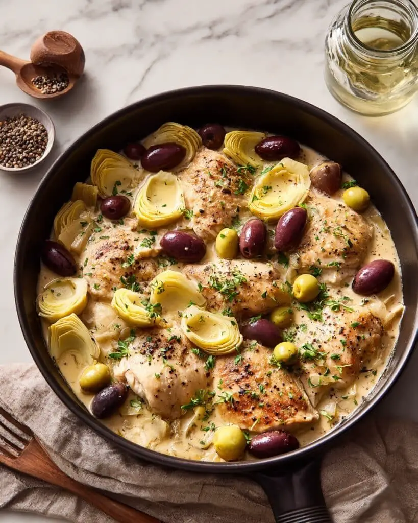 Easy 20-Minute Greek Artichoke and Chicken Thighs Recipe
