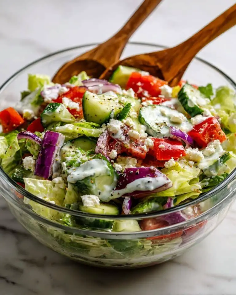 Homemade Mediterranean Greek Salad with Oregano-Lemon Dressing Recipe