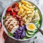 Cobb Pasta Salad with Chicken, Bacon, Eggs, and Avocado Recipe